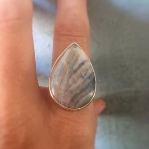 NWT Unisex Adjustable Ring ft Blue Scheelite in SS 925